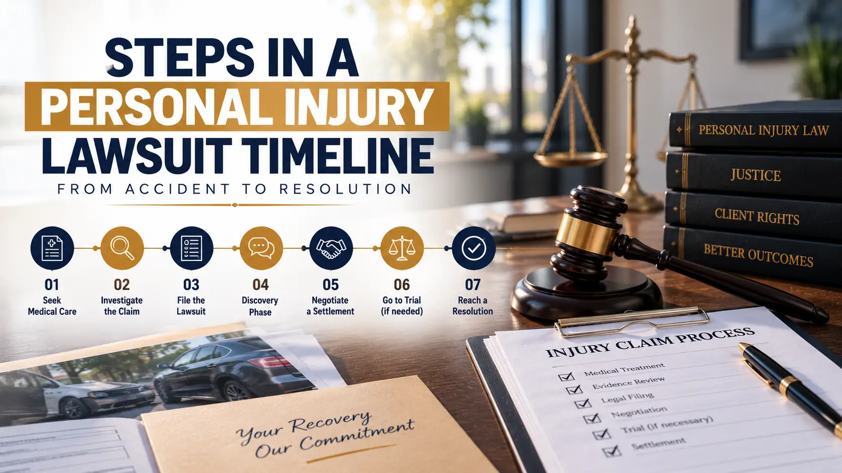 Steps in a Personal Injury Lawsuit Timeline