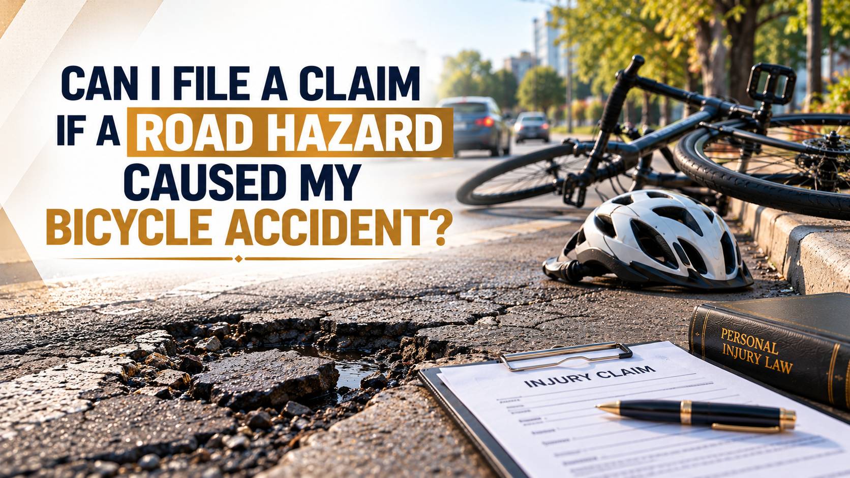 Road hazard bicycle accident claim