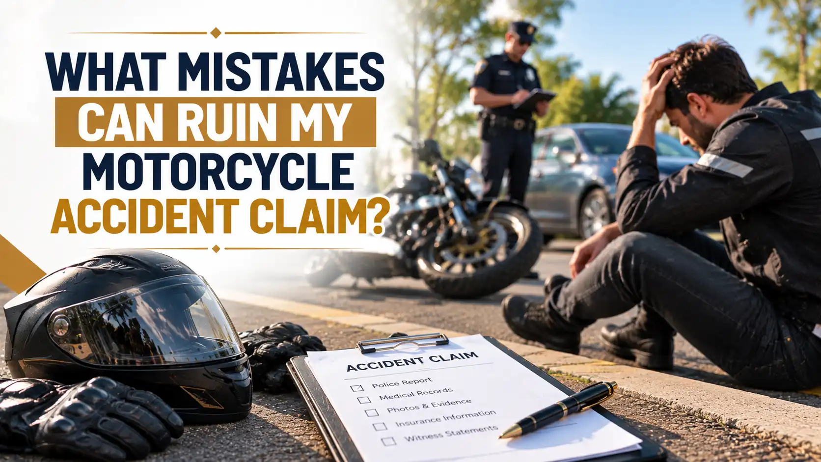 Motorcycle accident claim mistakes